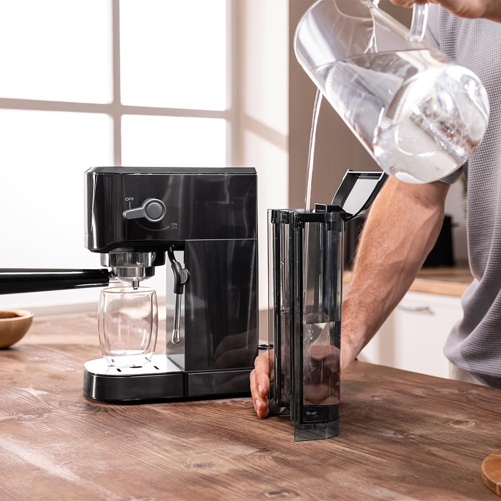 Cecotec Ekspres do kawy do espresso i cappuccino Power Espresso 20 Touch. 1350W, 20 barów, ekran dotykowy, parowiec, zbiornik na wodę 1 l, termoblok, podgrzewacze, taca ociekowa, akcesoria