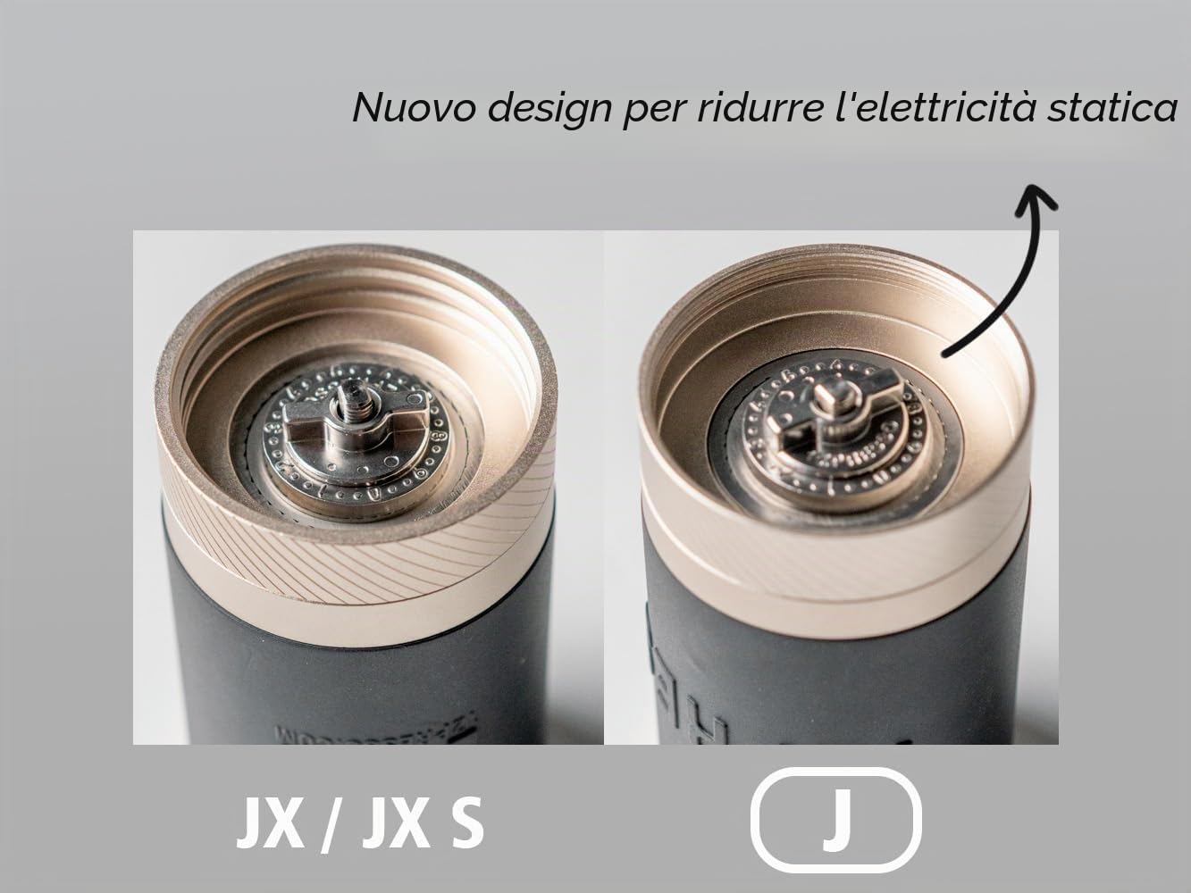 1Zpresso J Macinacaffè manuale argento capacità 35g con montaggio in acciaio inox fresa conica - impostazione numerica regolabile, fresa portatile più veloce di macinazione a grossolana per filtro