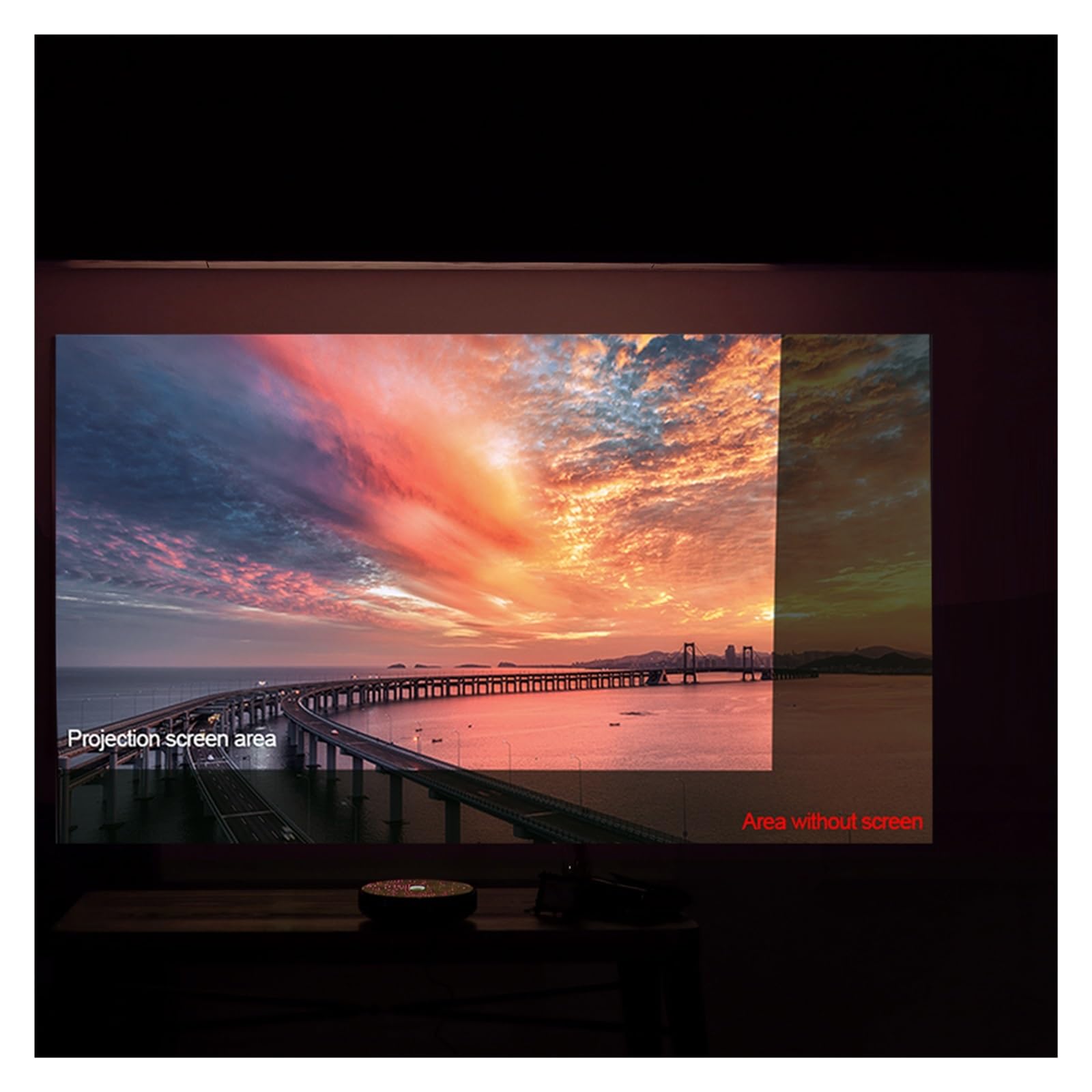 Ekran Projekcyjny, Projektor Scree 120/100/80/70/60 cali 16:9 ekran z tkaniny o wysokiej jasności odblaskowy 3D HD składany projektora(120 inch)