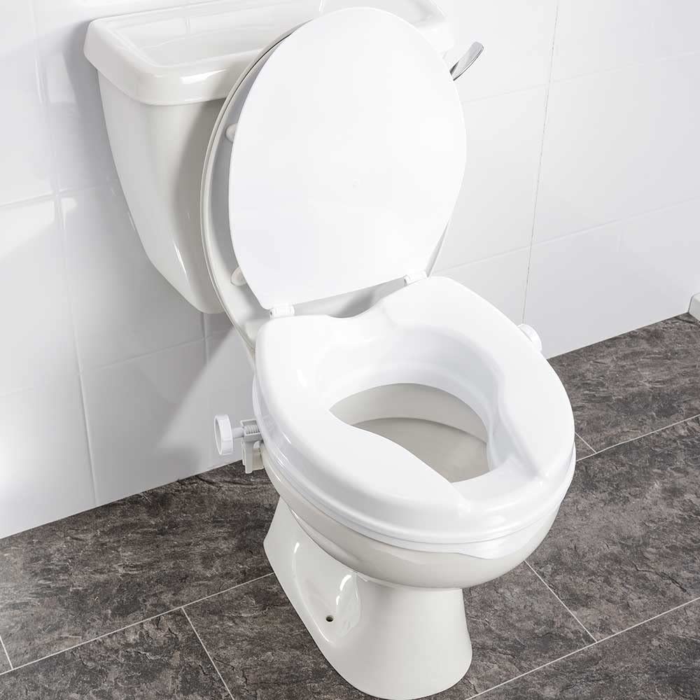NRS Healthcare 2" (50 mm) Linton podwyższona deska sedesowa z pokrywką, biała