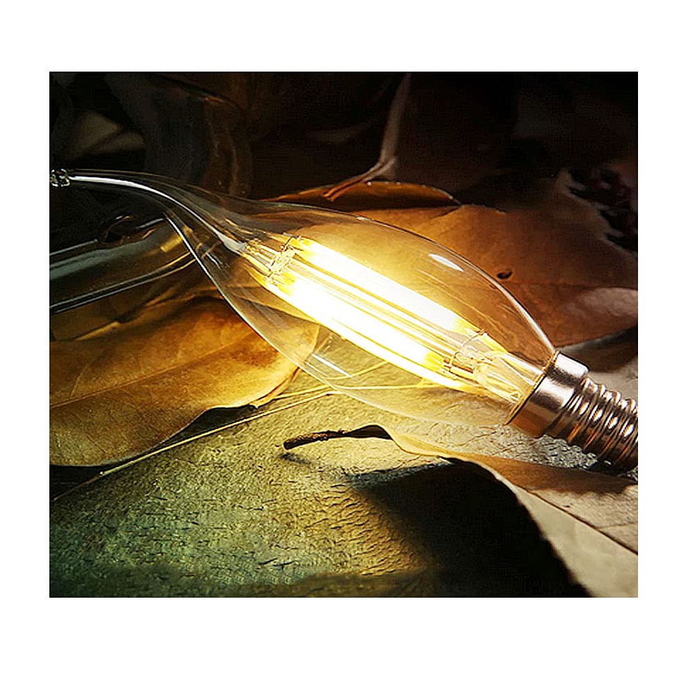 15 Confezioni Lampadine a Candela LED E14 6W(Equivalente a 60W) Lampadina a Filamento LED C35 Non Dimmerabile 600LM,Lampada a Candelabro a Risparmio Energetico Vintage Bianco Caldo 2700K