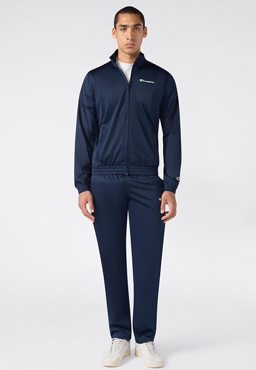 CHAMPION Men's Fleece tracksuit, set of full-zip sweater and joggers, front pockets and printed logo, drawcord waistband and side pockets on pants