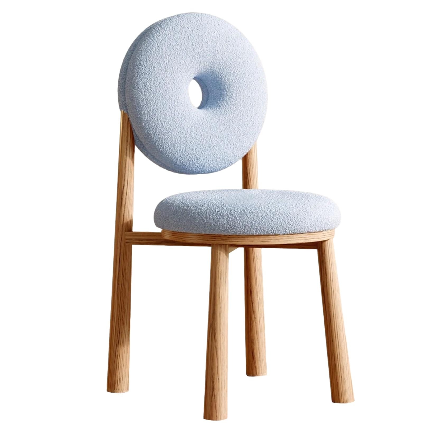 Sillas de comedor francesas tapizadas con patas de metal, sillas de cocina Vani sin brazos para comedor, recepción de invitados, dormitorio de niñas, muebles elegantes de acento azul