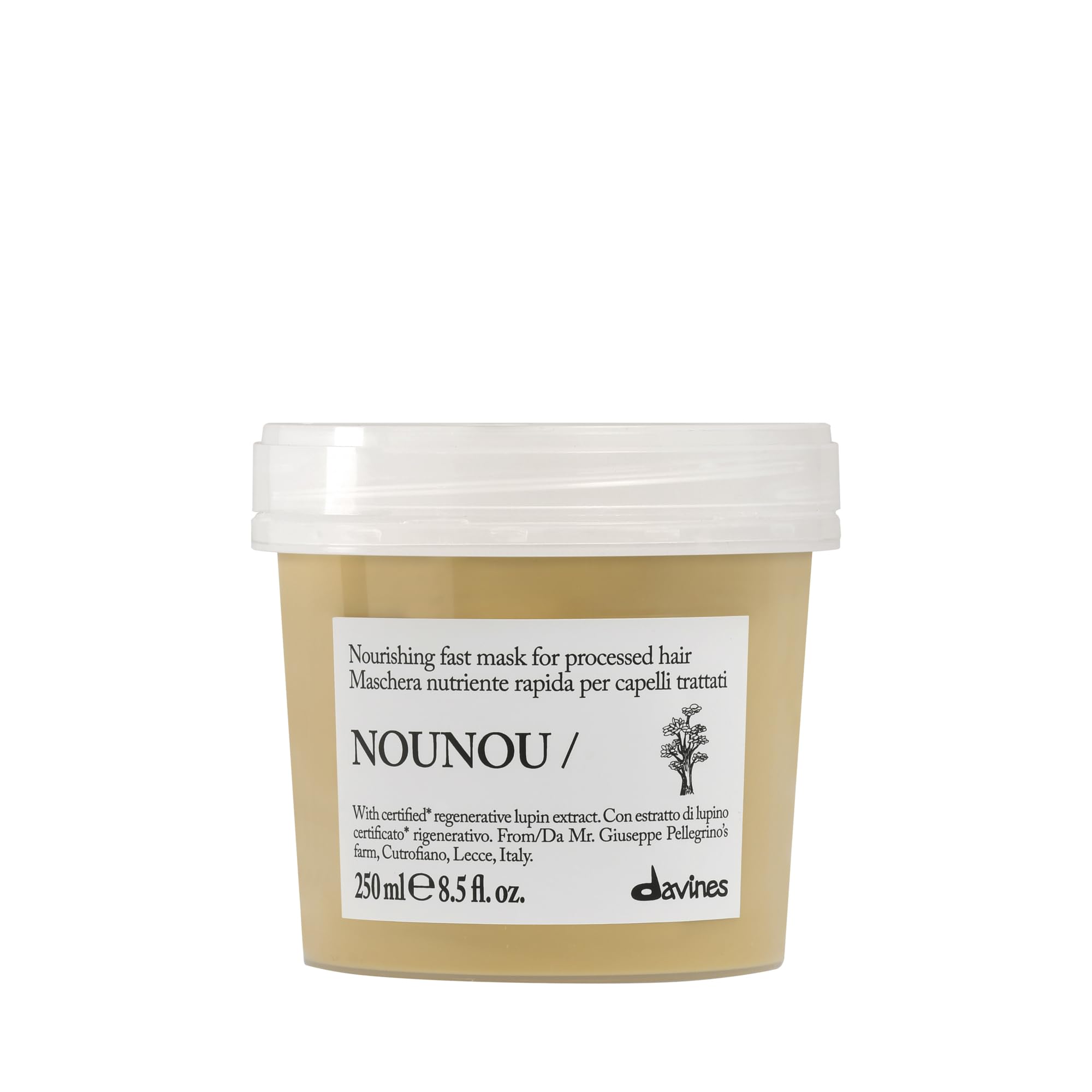 Davines NOUNOU Hair Mask - Maschera riparatrice per capelli sfruttati o aridi - Azione rapida - Nutrimento e idratazione - 250 ml