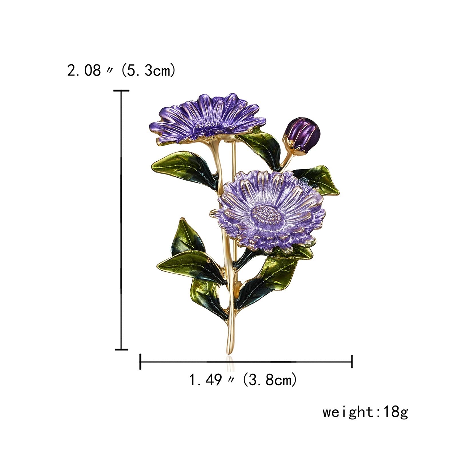 RWRAPS Rosa Gänseblümchen Blumenstrauß Pflanze Emaille Broschen Metall Hochzeiten Bankett Brosche Pins für Frauen und Männer Kleid Mantel Schmuck (Metallfarbe: 6) ()