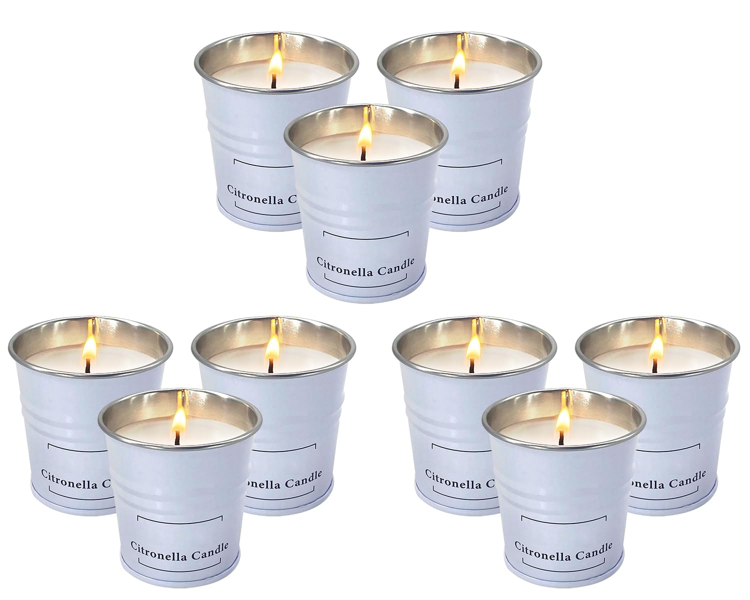 Świece Citronella o ulepszonych zapachach, 9 sztuk, 2 x 2, 50 g, białe, świece zapachowe, kontrola, na patio, kemping, do wewnątrz