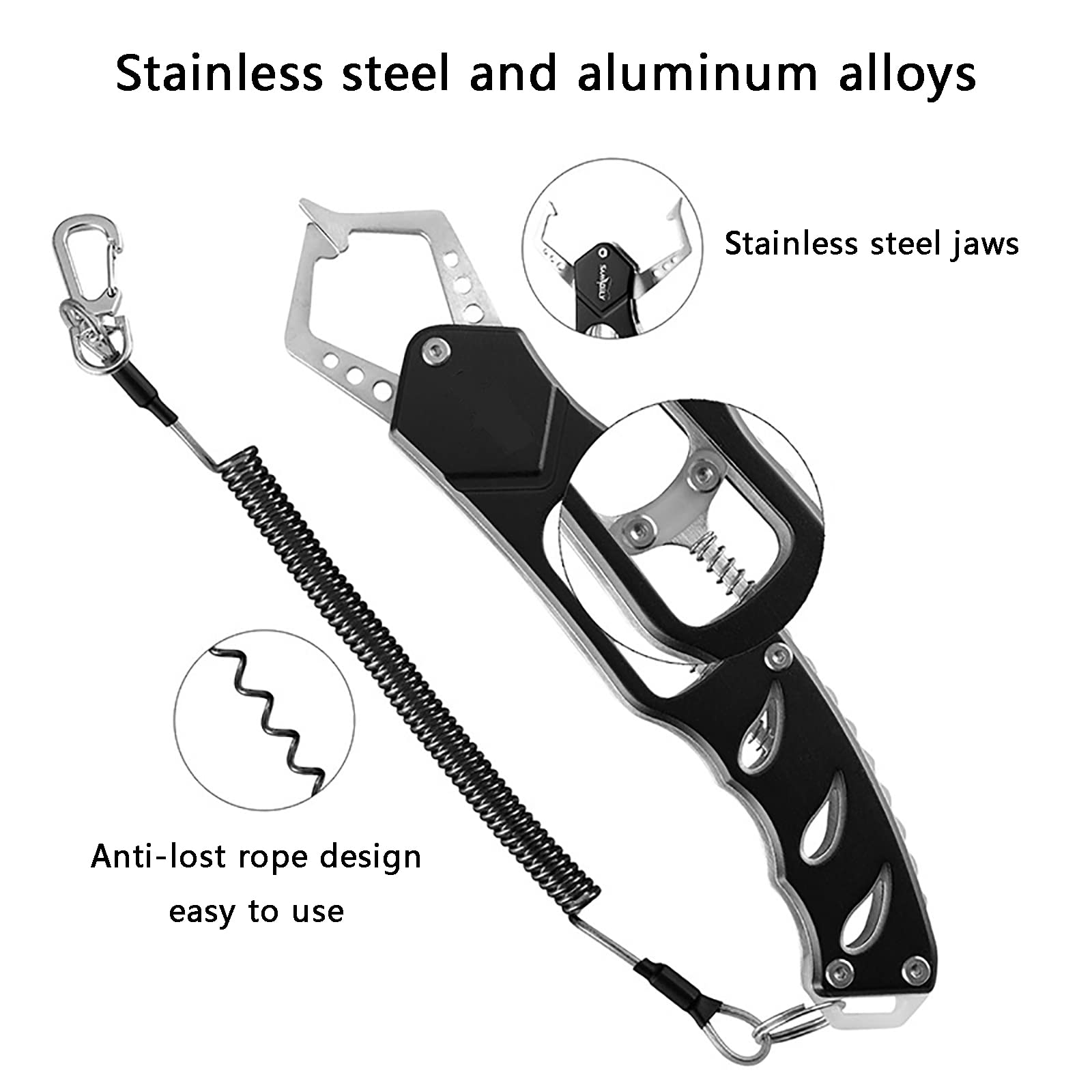 Szczypce wędkarskie ze stopu aluminium szczypce do przynęt hak na ryby szczypce wielofunkcyjne szczypce do przynęt z torbą do przechowywania i smyczą