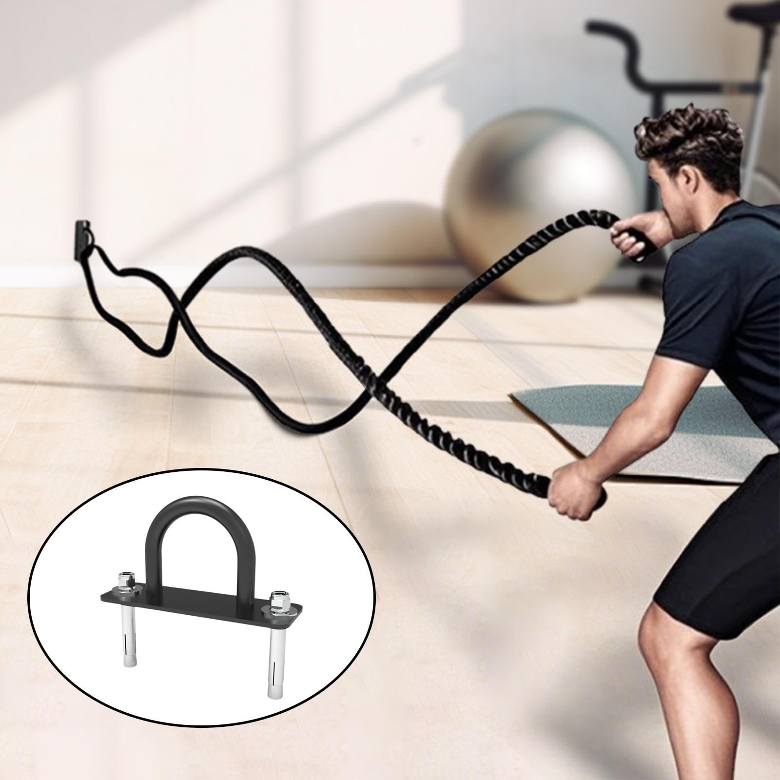 Battle Ropes Anchor Sistemas de Entrenamiento de Fuerza de Peso Corporal, Hamaca de, Gimnasio en casa Battle Battle Battle Rope Wall Kit de Techo