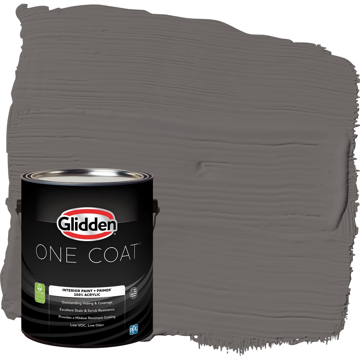 Glidden One Coat Interior Paint + Primer, Gibraltar Gray, Flat, 1-Gallon