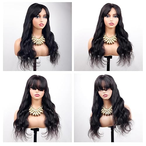 Miniatura 9 de Legendhair Wear and Go Pelucas sin pegamento con flequillo para mujeres negras, pelucas de encaje frontal de 5 x 5 con flequillo, pelucas de cabello