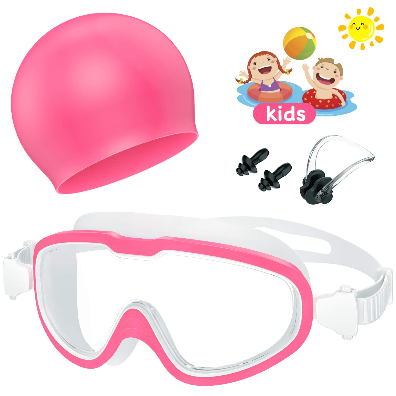 Schwimmbrille, kein Auslaufen, Anti-Beschlag, UV-Schutz, großer Rahmen, Schwimmbrille für Erwachsene und Kinder