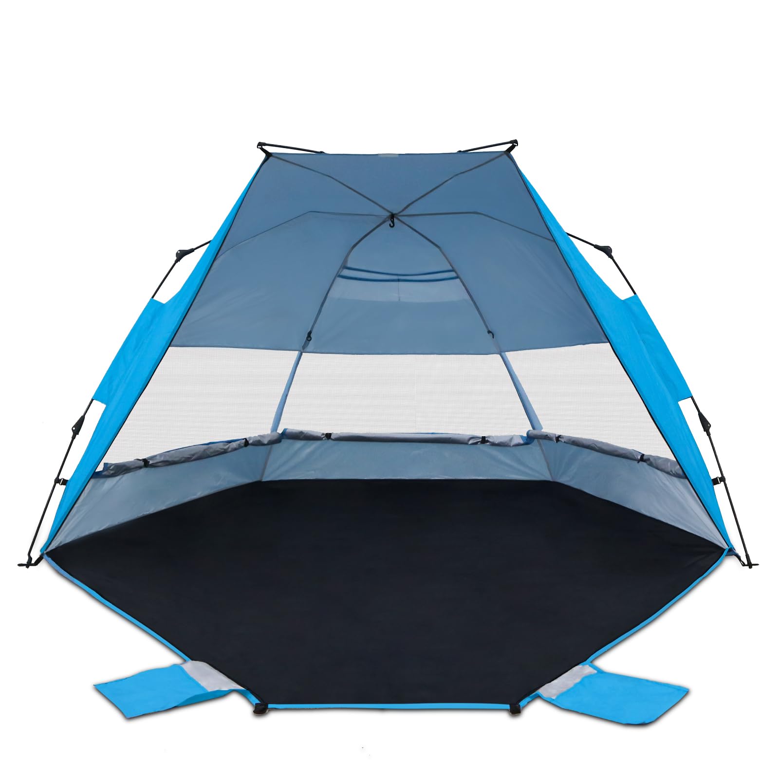 EAGLE PEAKInstant BeachTent, Sunshade with Windows, 3-4 Person Portable Sun Shelter with UPF50+ UV Protection, Beach Shade Canopy, Light Blue