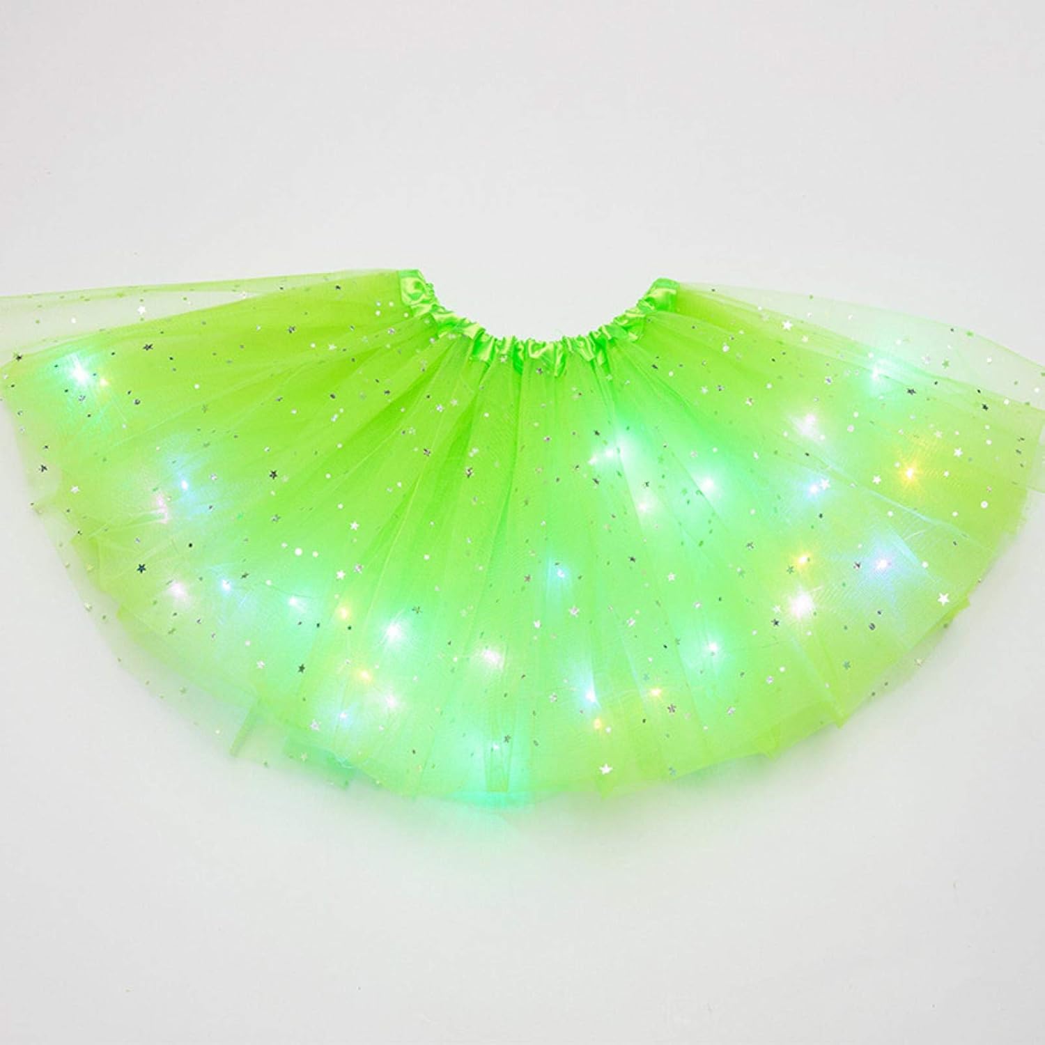 Faderr Falda tutú para niñas con luces LED, falda clásica de tul para niños, para fiesta de cumpleaños, vacaciones, fiesta de disfraces
