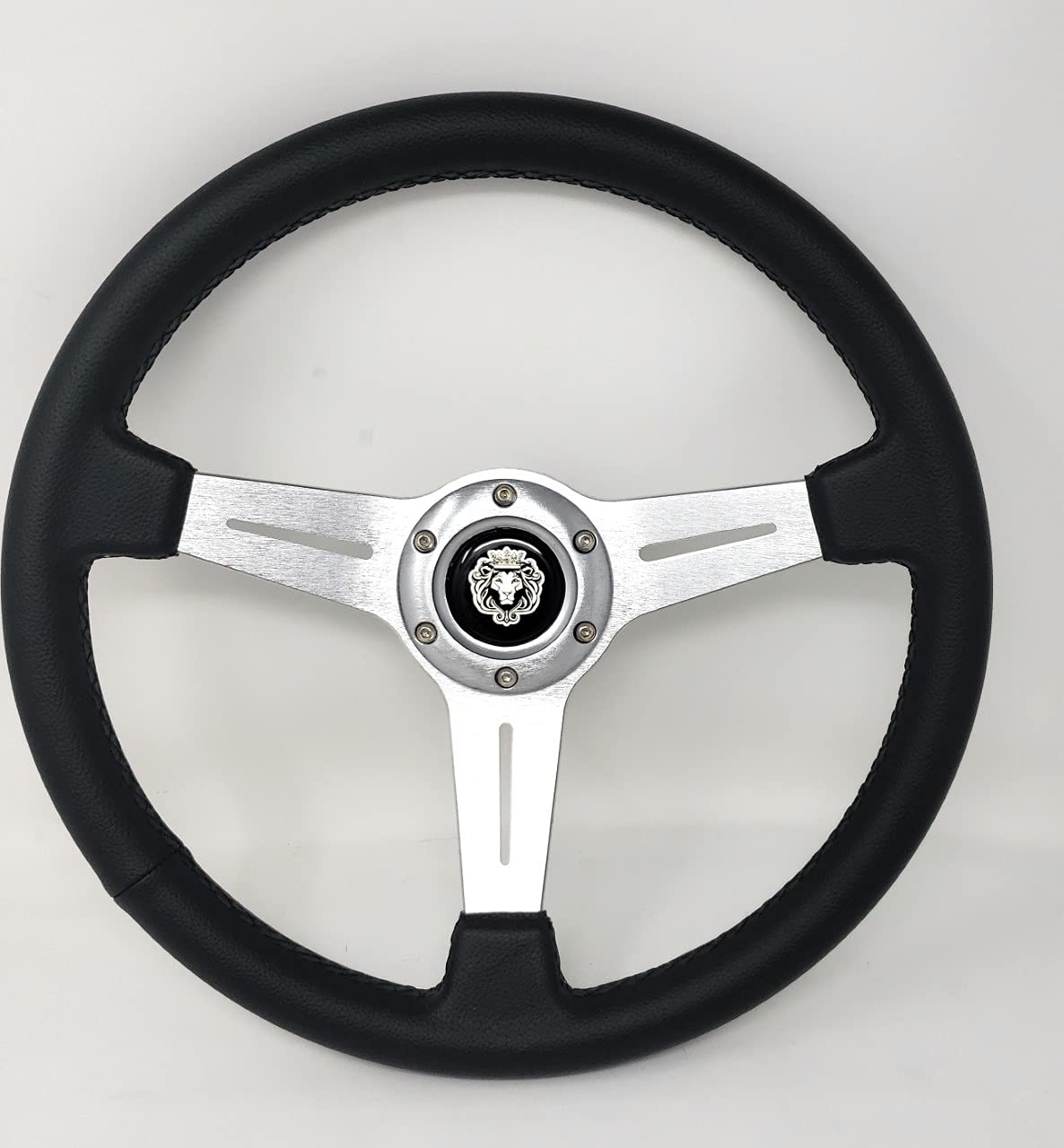 New World Motoring Yamaha Golf CART & Polaris Rhino Silver Steering Wheel W/Billet Adapter 3 Spoke