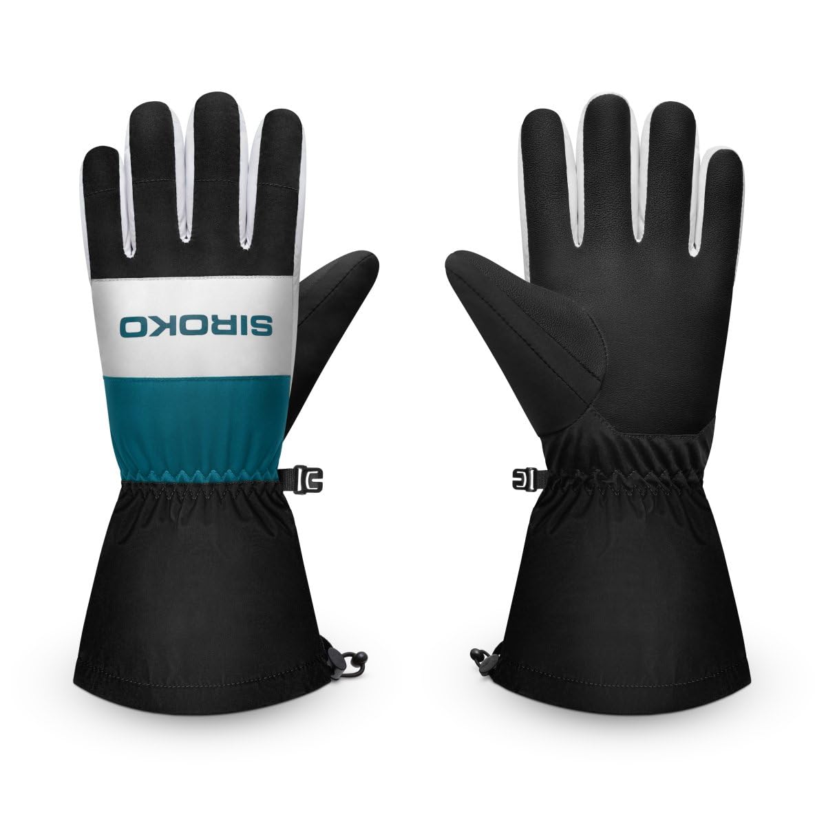 SIROKO Guantes térmicos para esquí esquí y Nieve Misty Black Negro
