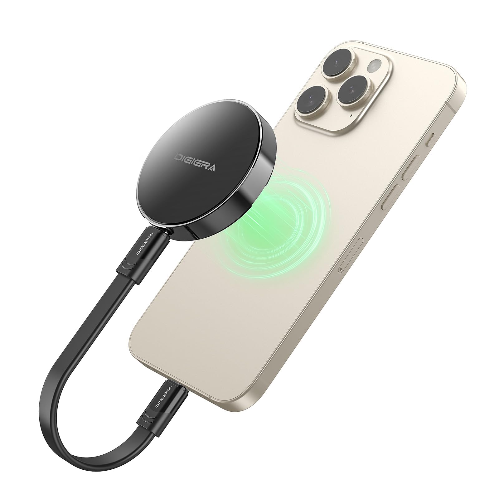 DIGIERA 2TB Magnetic Portable SSD, External Solid State Drives with USB-C 3.2 Gen 2x2, Speed Up to 2000MB/s, Compact & Durable, Compatible with iPhone