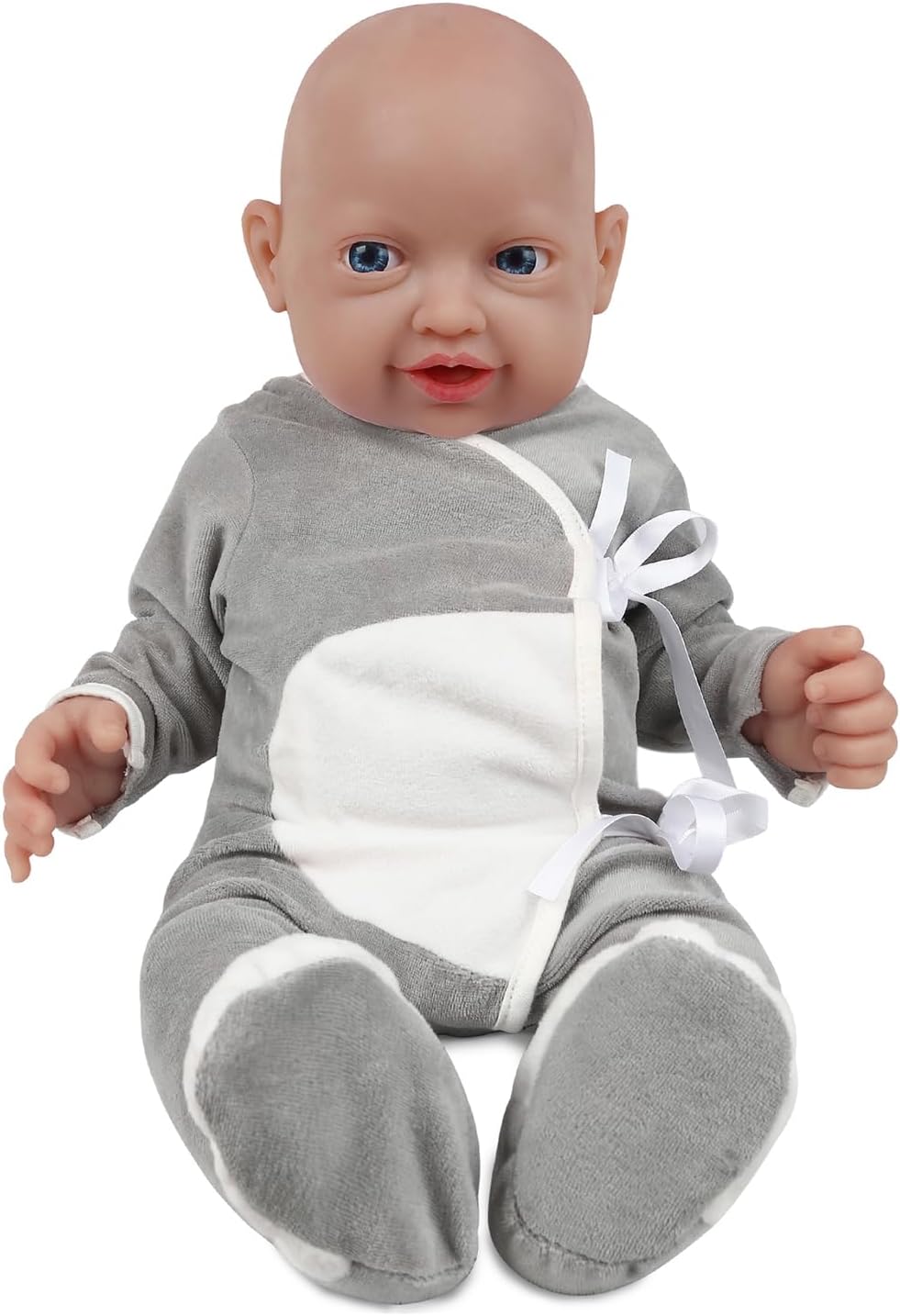 Vollence 14 inch Full Silicone Baby Dolls Realistic, Not Vinyl Dolls, Real Lifelike Silicone Baby Doll for Child Christmas, Children's Day - Boy