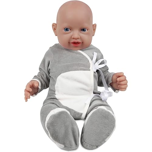 Vollence 16 inch Silicone Lifelike Baby Dolls Boy Reborn Silicone Baby Real Platinum Newborn Silicone Baby Dolls Anti-Stress Toys My Melody for Kid - Boy