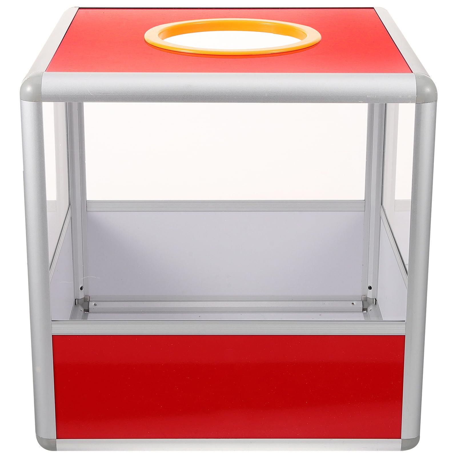 Caja de rifa transparente y resistente con perfiles de aluminio de alta durabilidad