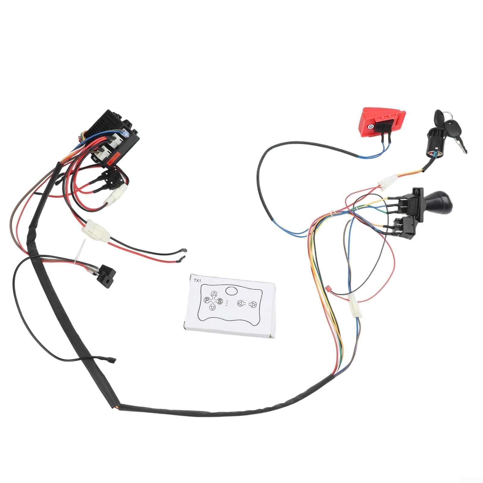 Weelye Elektroauto-Kabel- und Schalter-Empfänger-Set mit 2 4G-Fernbedienungen von Weelye unterstützt verschiedene elektronische Getriebe- und Schwenkmotoroptionen (RX23 12 V A)