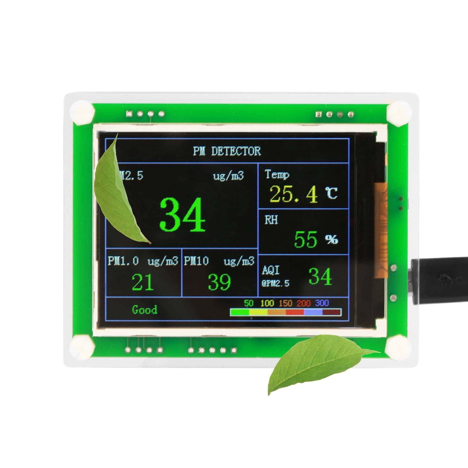 Rilevatore della qualità dell'aria, PM2.5 Monitoraggio della qualità dell'aria Misuratore multifunzionale Test PM1.0, PM10.0, PM2.5, Temperatura, Umidità, Particelle per