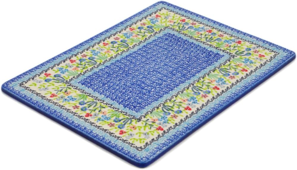 Polmedia Polish Pottery Cookie Sheet UNIKAT - Spring Essence Pattern Handmade in Boleslawiec Poland by Ceramika Artystyczna + Certificate of Authenticity