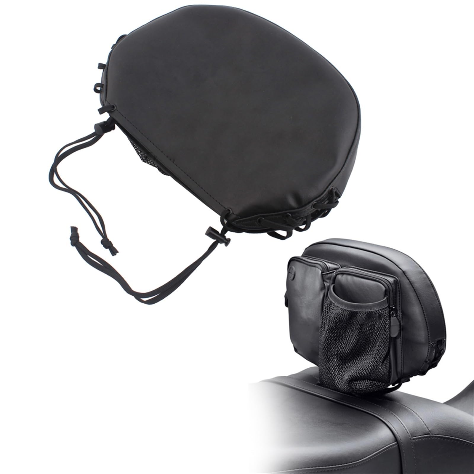 JSDHFQ Motorcycle Rider Backrest Tour Pack Sissy Bar Organizer Bag For Touring CVO Tri Glide Softail Dyna Sportster