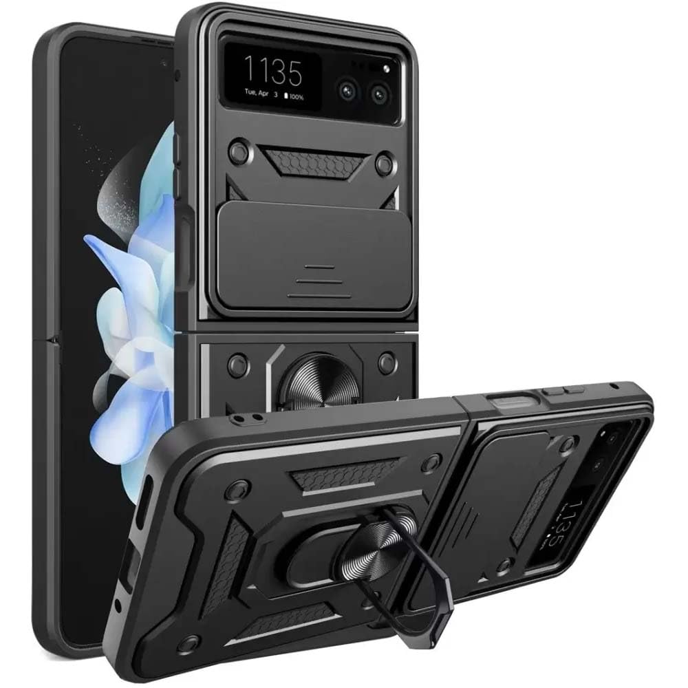 Scalebee Back Cover for Motorola Moto Razr 40 5G Slim Fit Dual Layer Shockproof Case with Metal Kickstand (Black, Rugged Armor, Pack of: 1) (B0CWLG2KY5) Amazon Price History, Amazon Price Tracker