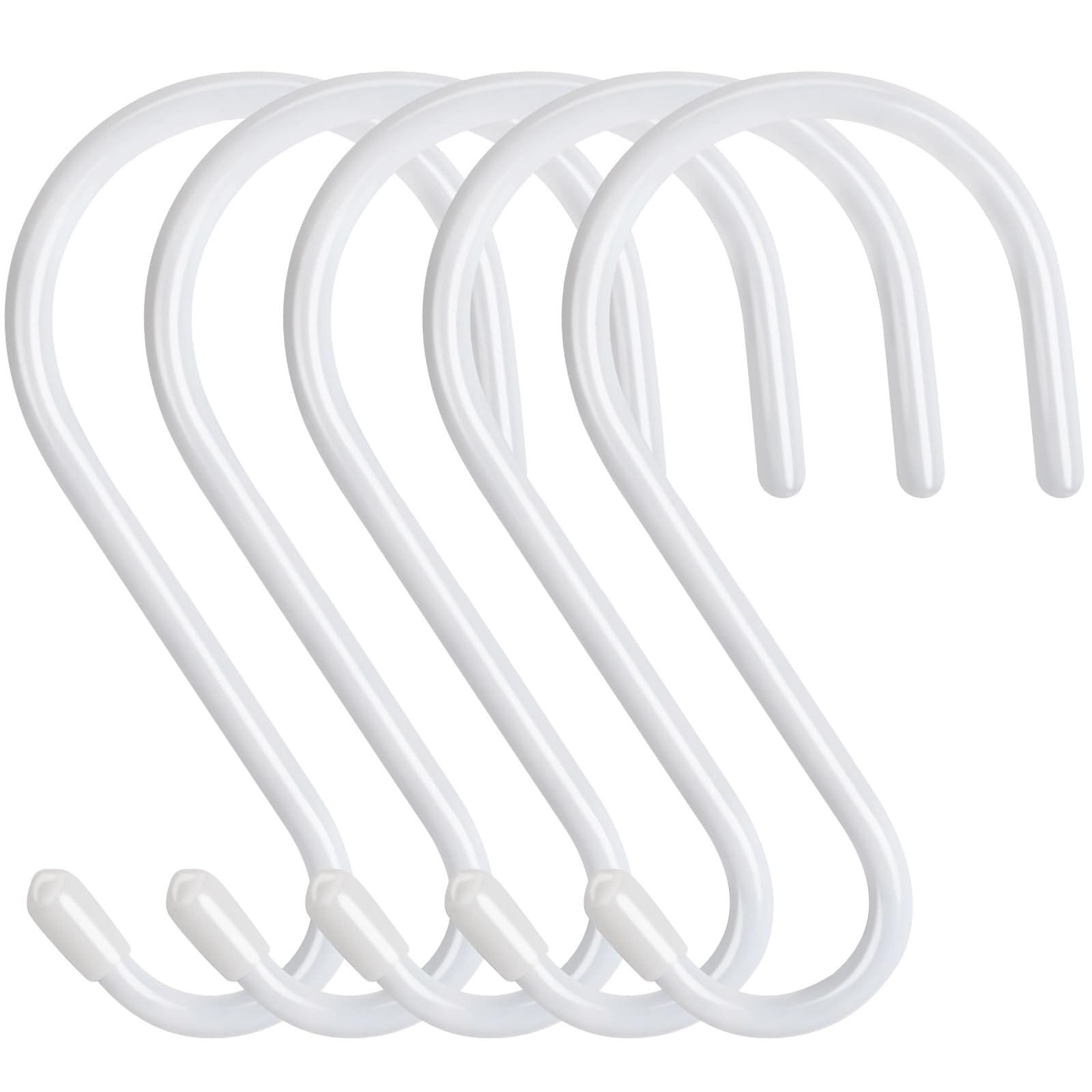 DONQL 20 Ganci Neri a S da Appendere, Pesanti da 2.36 Pollici, Piccoli a Forma di S per Cucina, In Acciaio Inox, per Utensili, Vestiti, Jeans, Recinzione, Piante, Cesti