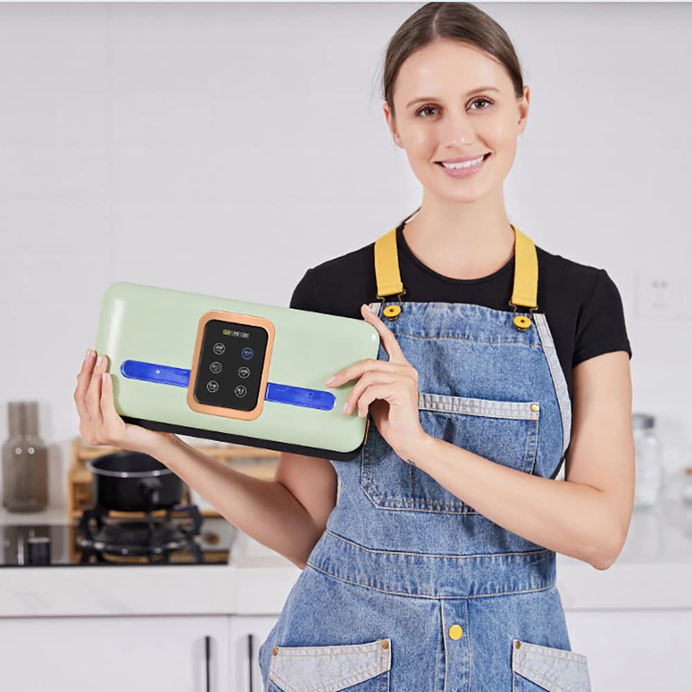 Macchina per sottovuoto, 120 W, one-touch, automatica per alimenti, con modalità asciutta e umida, design compatto, facile da pulire per uso domestico e preparazione dei pasti