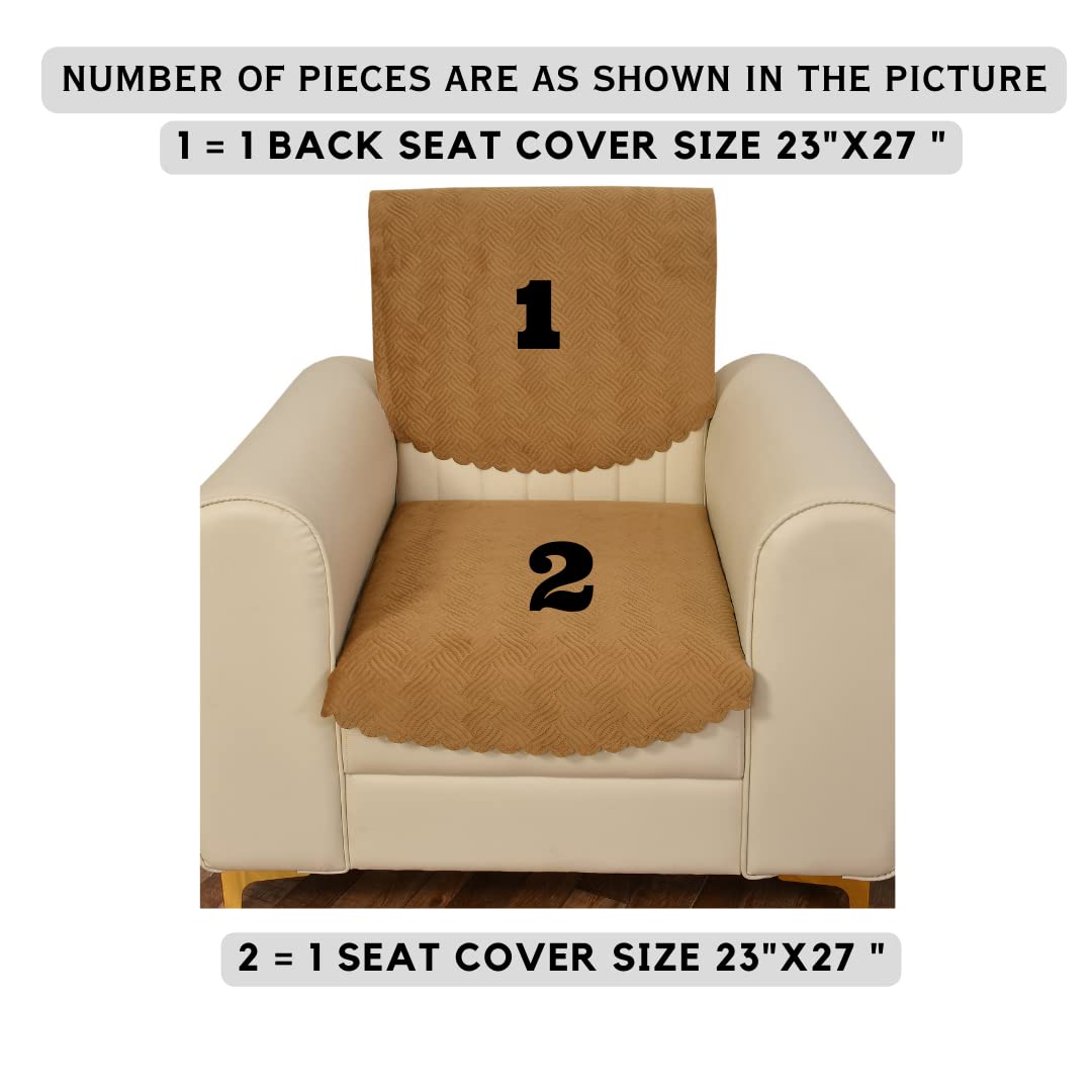 Pink Quilted Sofa Cover - Velvet 1 Seater Cover -2 Pink Quilted Sofa Cover - Velvet 1 Seater Cover -2