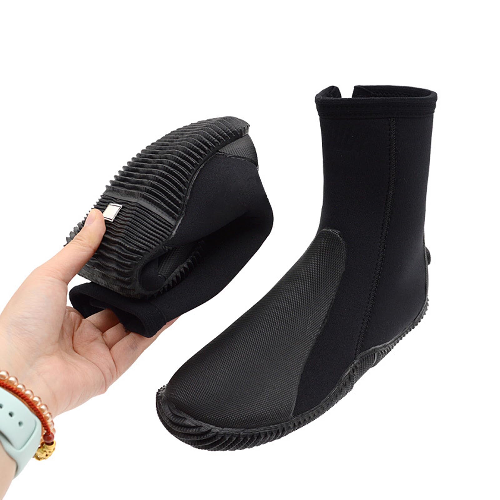 CHICIRIS Wysokie Buty do Nurkowania Buty do Nurkowania z gumową podeszwą z Podwyższonym Obcasem i Elastycznym Krojem Łatwe Zakładanie Ochrona Stóp z rurką Pływanie Dorośli