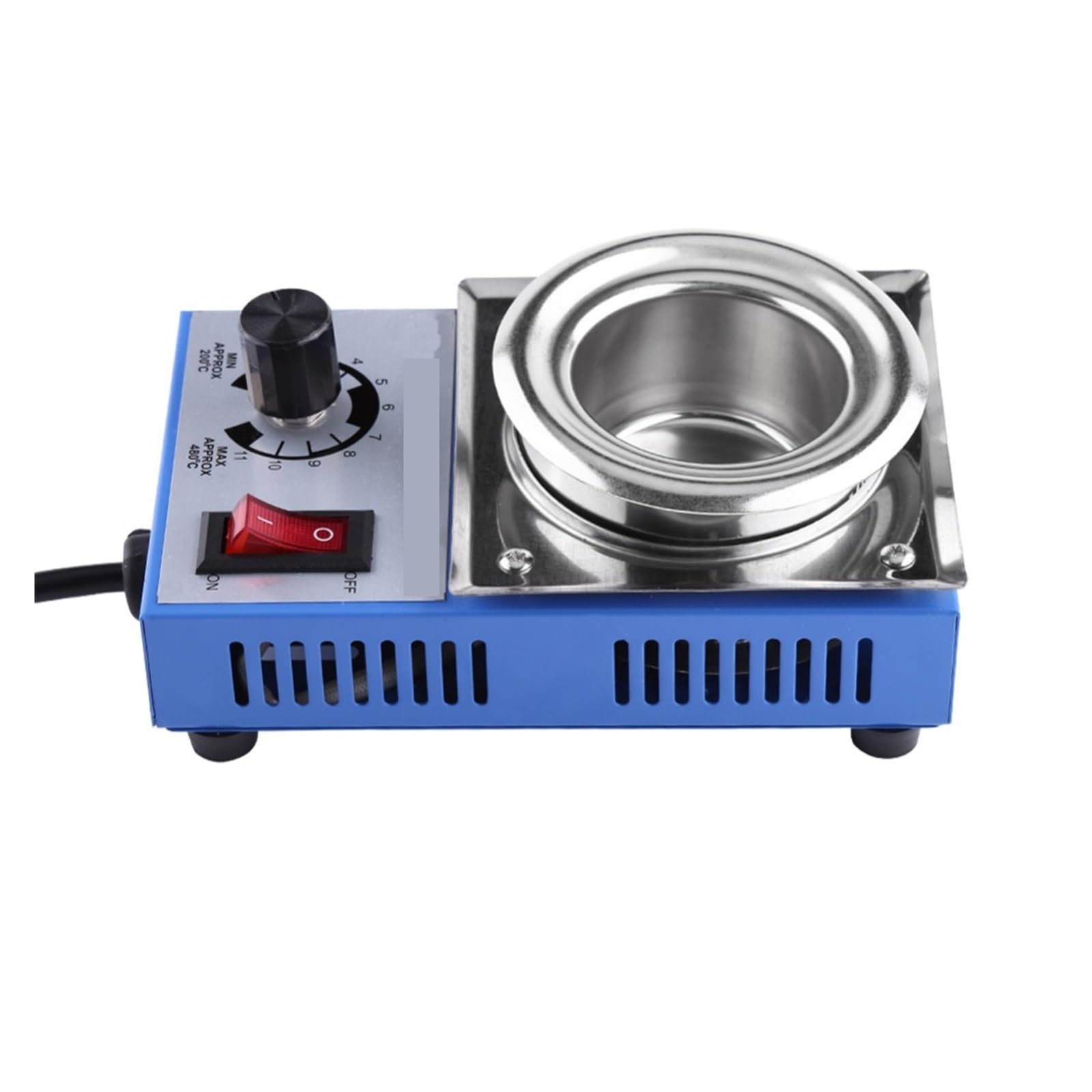 Welding Crucible, 150W Solder Pot Temperature Controlled Soldering Desoldering Bath Melting Tin Cans 50mm ST-21C 450 Degree