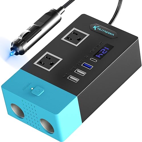 Inversores de corriente de 300 W, 12 V CC a 110 V CA, convertidor para vehículos USB-CPD de 25 W, puertos de carga rápida, adaptador de cargador de