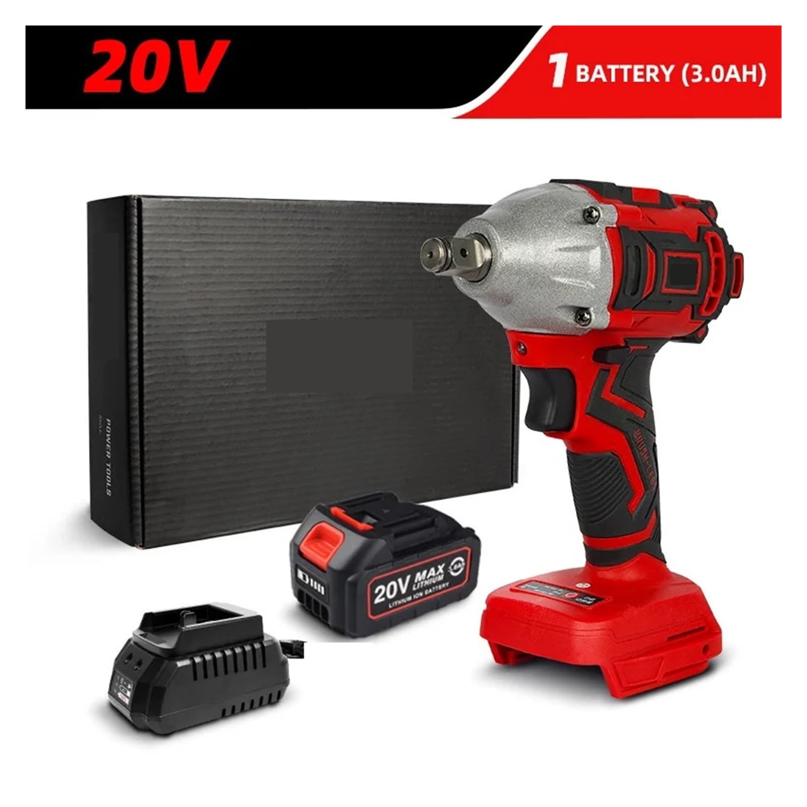 Llave de Impacto Taladro Eléctrico De Impacto, Llave Sin Escobillas De 20V, Batería De Iones De Litio, Llave Inalámbrica, Herramientas Eléctricas De Instalación(20V WS-L8-A1)