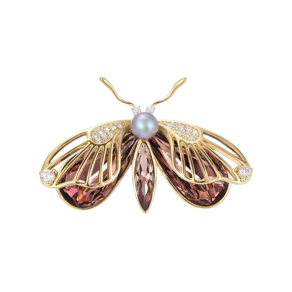 EMEGCY Rhinestone Animal Insect Brooch