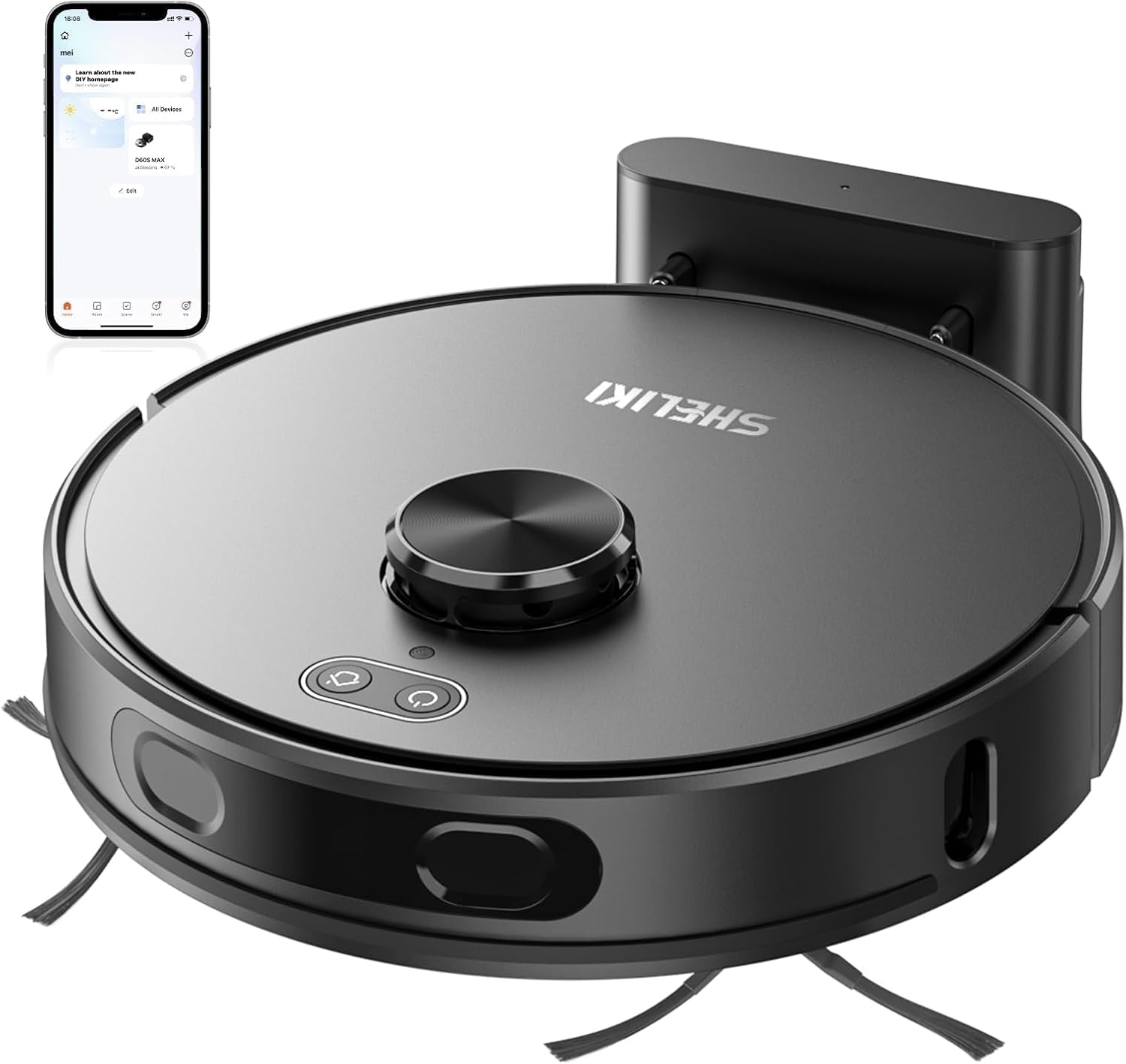 SHELIKI Mapping Robotic Vacuums Cleaner or Home, Wood/Hard Floors, Pet Hair with LiDAR Navigation Strong Suction