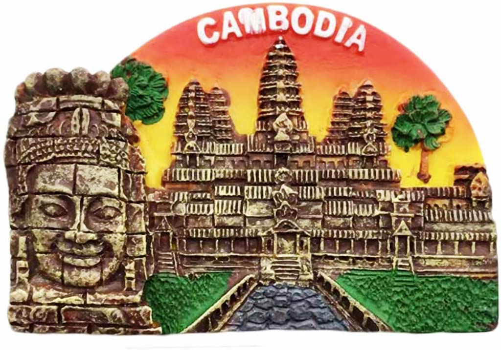Resin-2937 Cambodia Angkor Wat Cambodia Fridge Magnet Refrigerator Magnet Decoration Magnet Sticker Souvenir Resin Crafts