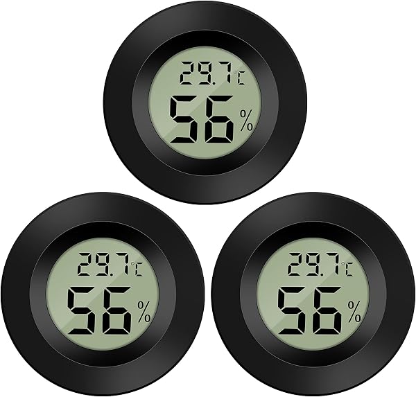 Thlevel Humidity Meter Sensor Thermometer with Humidity Small Thermometer Room Temperature for Greenhouse Basement 3 Pack - 1