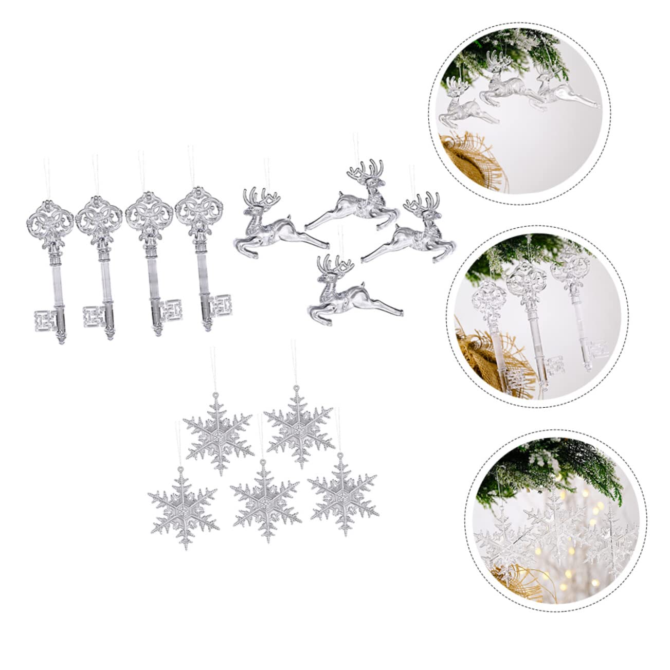 Zerodeko 6 Juegos Colgante De De Nieve Transparente Colgantes Navideños Christmas Tree Decoración Navideña Árbol De Navidad Decoración De Navidad Adorno Exquisito Acrílico 13 Uds * 6