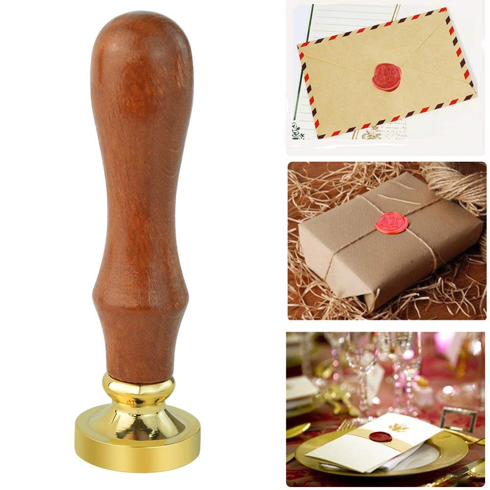Winnsty Rose Wax Seal Stamp, Copper & Rosewood, 1 Inch, Removable, Classic Initial Stamp for Envelopes, Invitations, Wine Packages & More 4
