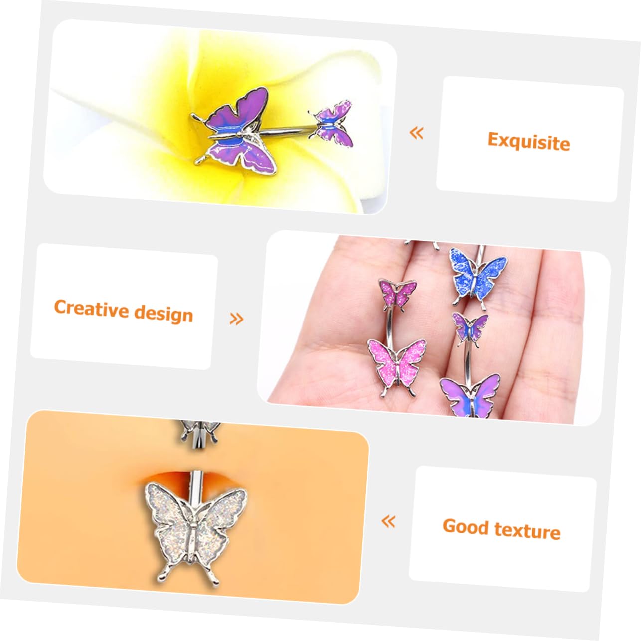 GALPADA 20piezas Anillos De Ombligo Diseño De Joyería Corporal Para Piercing Del Ombligo