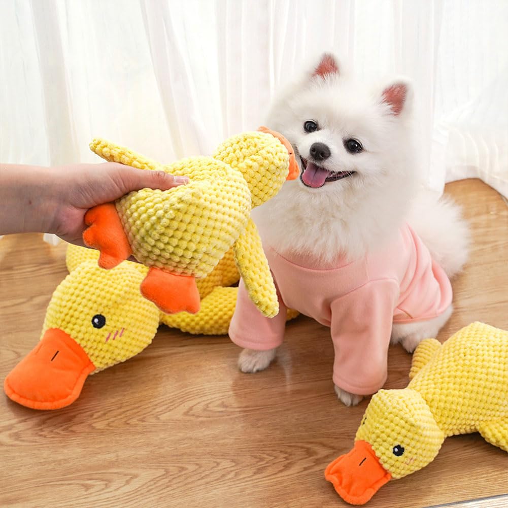 HTU Beruhigendes Enten-Hundespielzeug mit Quietschen, for Hunde, klein (S)