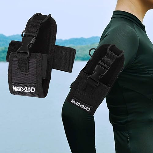 Miniatura 3 de Bolsa de brazo con brazalete, de nailon de dos vías para brazo de radio para MSC-20D Walkie TalkieTeléfono Bandas de brazo Soporte para teléfono