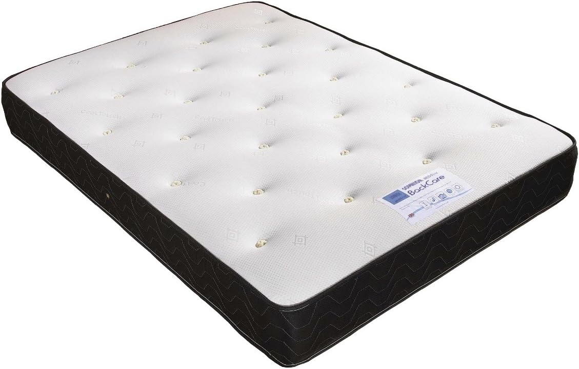 Backcare Support Spring Mattress with Memory Foam, Available In All UK Sizes-Double (4'6)