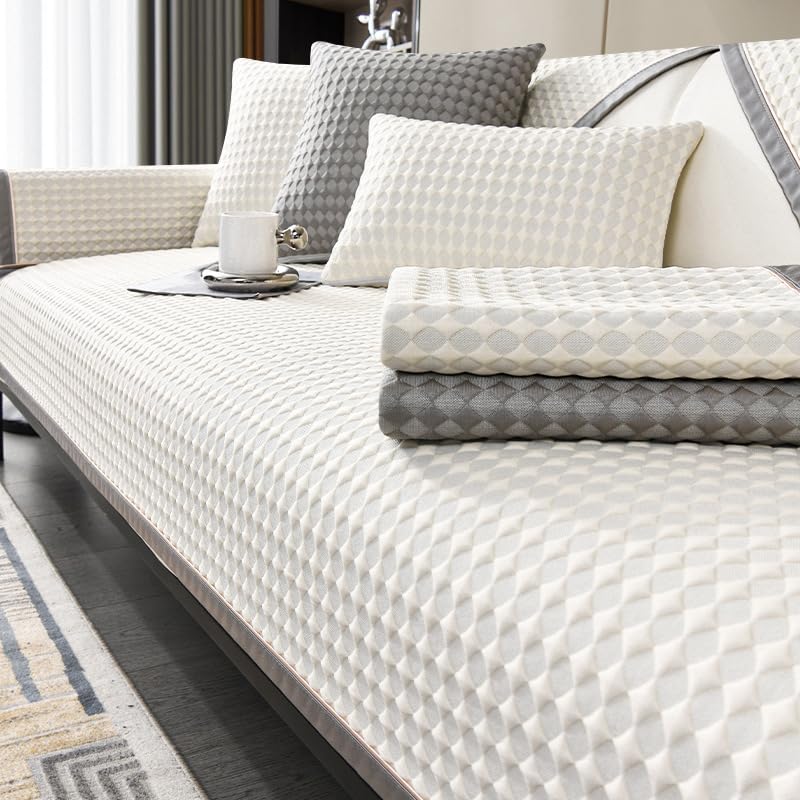 Summer New Cooling Ice Doug Couch Cover,Upgrade Honeycomb Anti-slip Sofa Cover,3D Structure Breathable Cool Couch Covers,1 Piece Smooth Washable Sofa