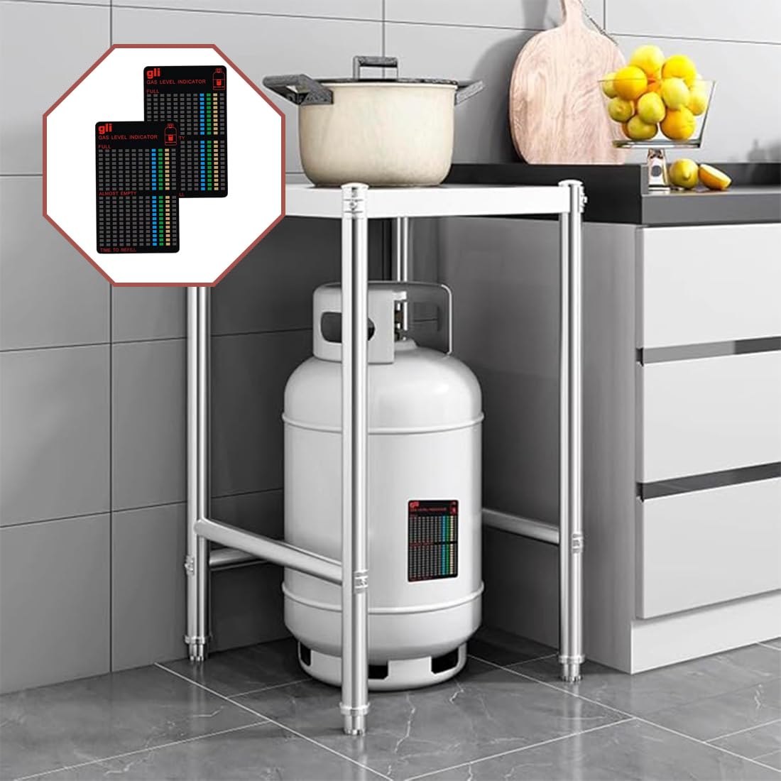 2 Stück Magnetische Füllstandsanzeige Gasstand Gas-Anzeiger für Propan-Gas oder Butan Gasflaschen Gaskocher, Gasflaschen Füllstandsanzeige,für Camping und Haushalt, PET-Material