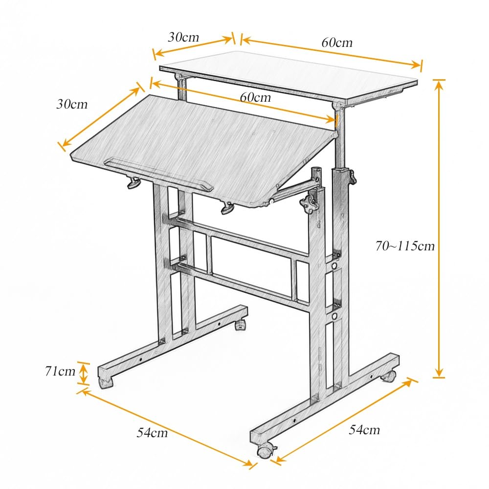 soges Stand Up Desk regolabile Scrivania del computer Workstation mobile Desktop sit-stand Scrivania in piedi, l scrivania aptop,101-OK-N