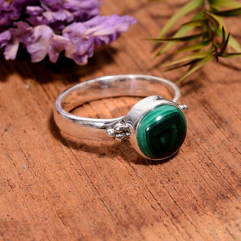 Bague en argent 925 bague anti-ternissement avec onyx vert véritable durable
