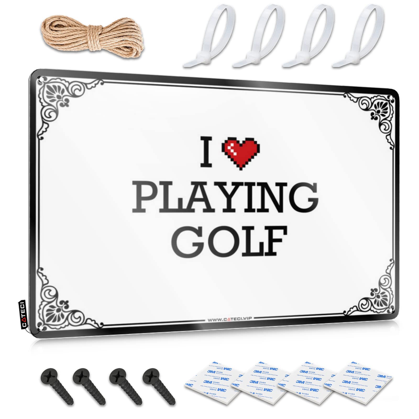 Fzfn Colour Funny Sign Necessities Wall Decor | I Love Playing Golf Decorative For Entryway Home(30X40cm)